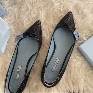 Prada glitter pointed flats 9